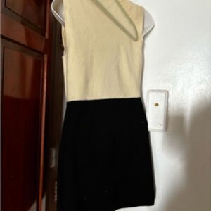 Alice & Olivia Wool Sweater Dress y2k mini runway color block fitted bodycon